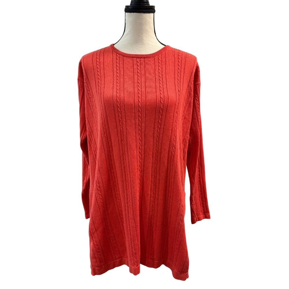 Saks Fifth Avenue Women’s Coral Silk Blend Sweater Size L